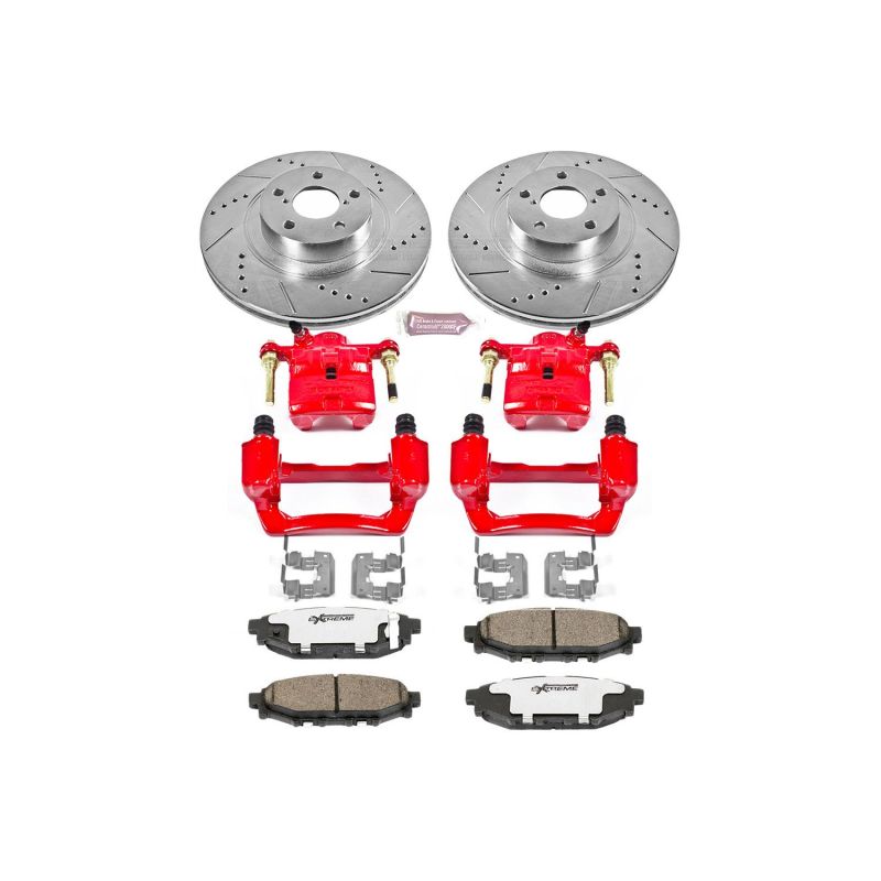 Power Stop 09-13 Subaru Forester Rear Z26 Street Warrior Brake Kit w/Calipers-thumbmail-1