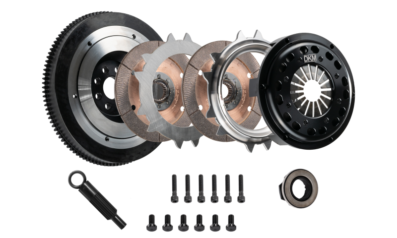 DKM Clutch VW/Audi 2.0L TSI (8 Bolt) Ceramic Twin Disc MR Clutch w/Flywheel (650 ft/lbs Torque)-thumbmail-2