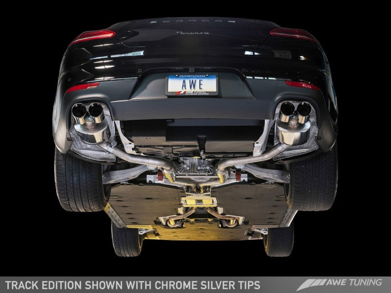 AWE Tuning Panamera 2/4 Track Edition Exhaust (2014+) - w/Chrome Silver Tips-thumbmail-1