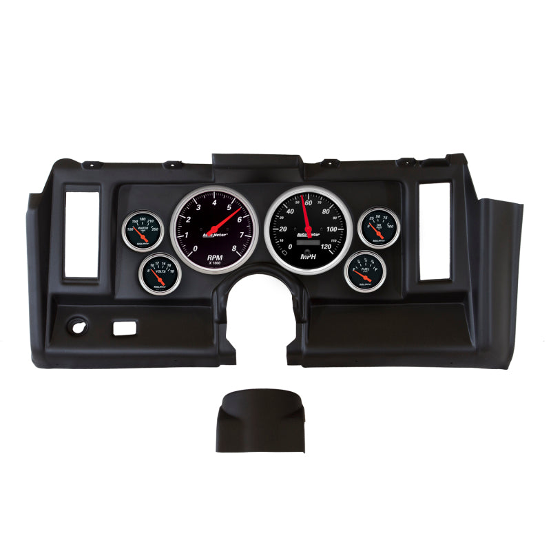Autometer Designer Black 1969 Camaro Dash Kit 6pc Tach / MPH / Fuel / Oil / WTMP / Volt-thumbmail-1