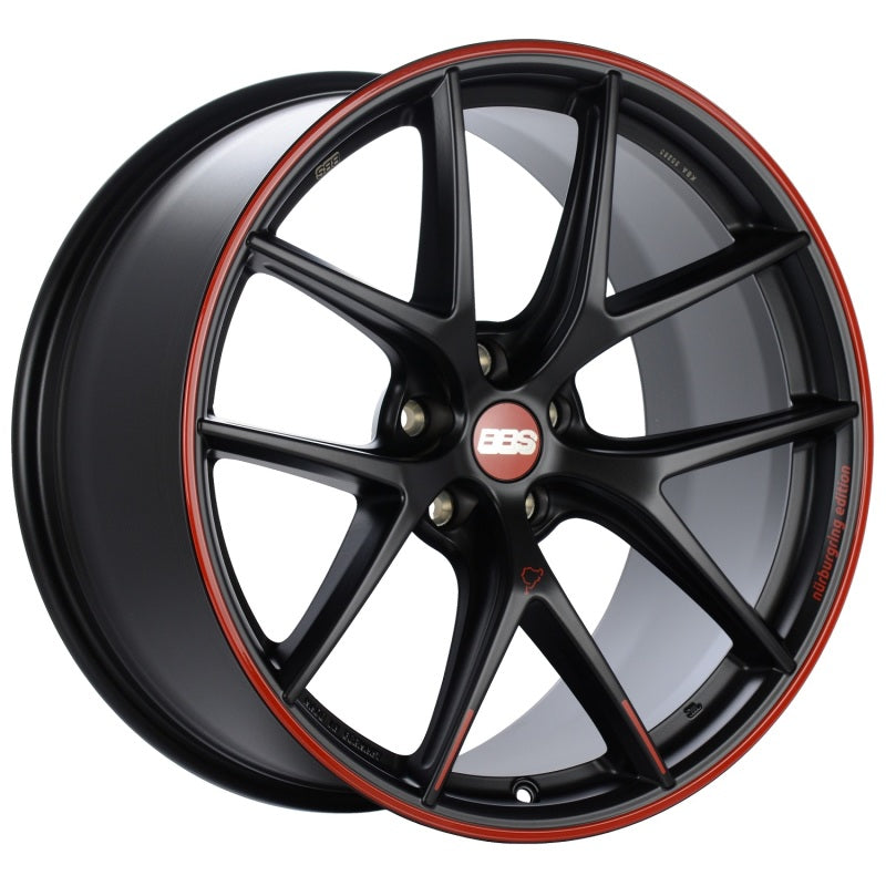 BBS CI-R Nurburgring Edition 19x8.5 5x120 ET35 Satin Black/Red Lip Wheel - 82mm PFS/Clip Req.-thumbmail-1
