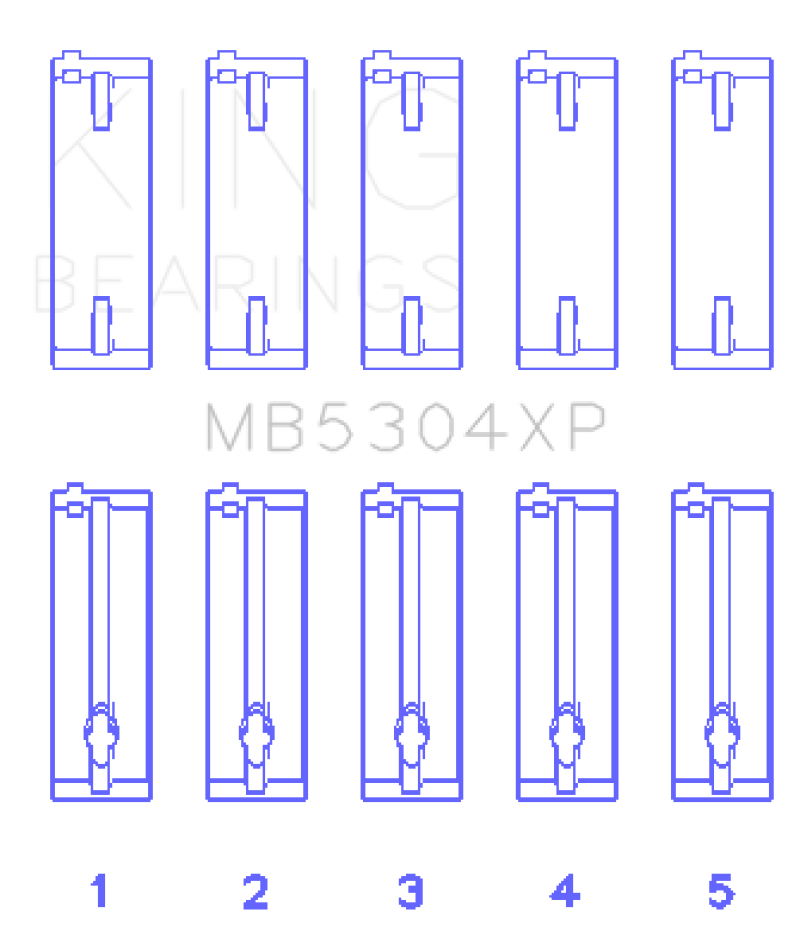 King Mazda B6/B6-T/ZM/B3/B5 (Size STD) Main Bearing Set-thumbmail-1