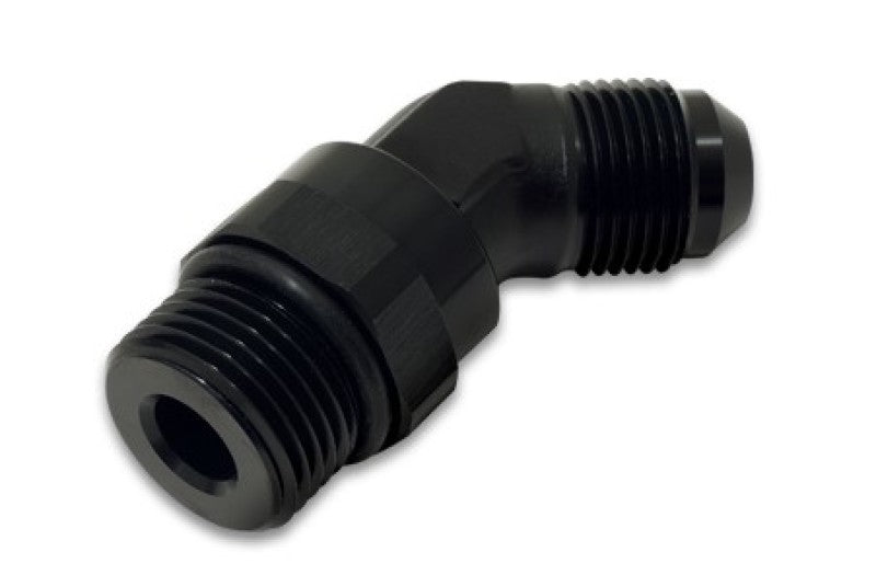 Vibrant -10AN Male to Male -8AN Straight Cut 45 Degree Adapter Fitting - Anodized Black-thumbmail-2