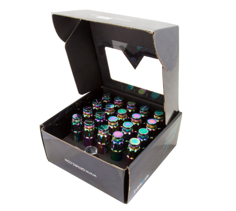 NRG 700 Series M12 X 1.5 Steel Lug Nut w/Dust Cap Cover Set 21 Pc w/Locks & Lock Socket - Neochrome-thumbmail-3