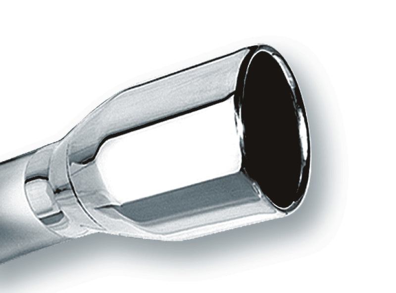 Borla 2.5in Inlet 4in Single Round Rolled Edge Outlet x 8in Long Weld On Exhaust Tip-thumbmail-2