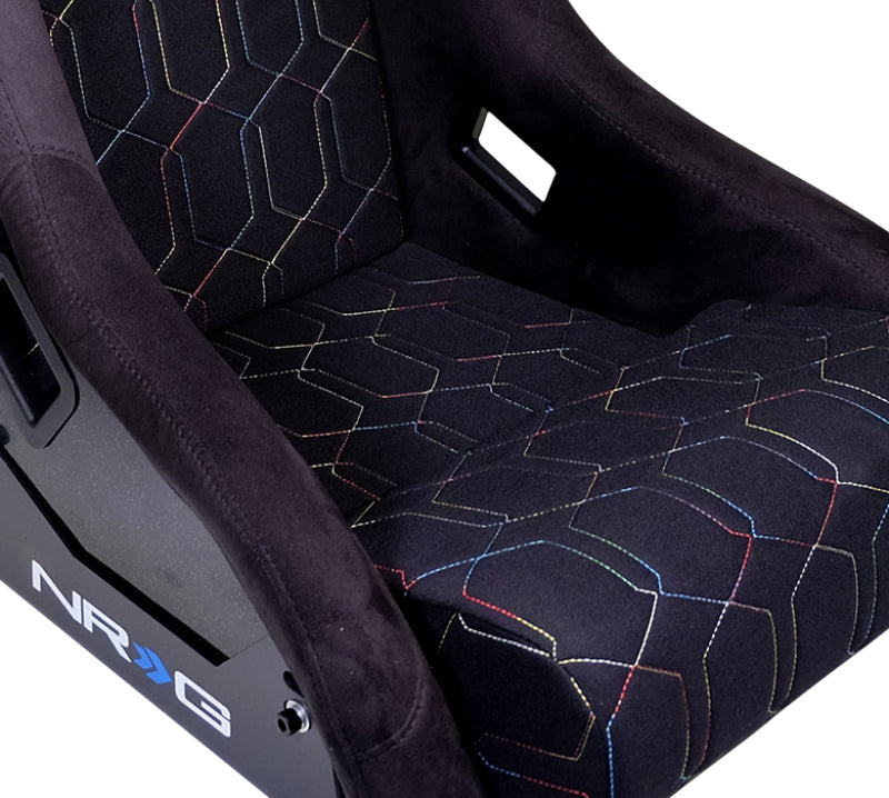 NRG FRP Bucket Seat (Black w/ Multi Color Geometric Pattern) - Large-thumbmail-4