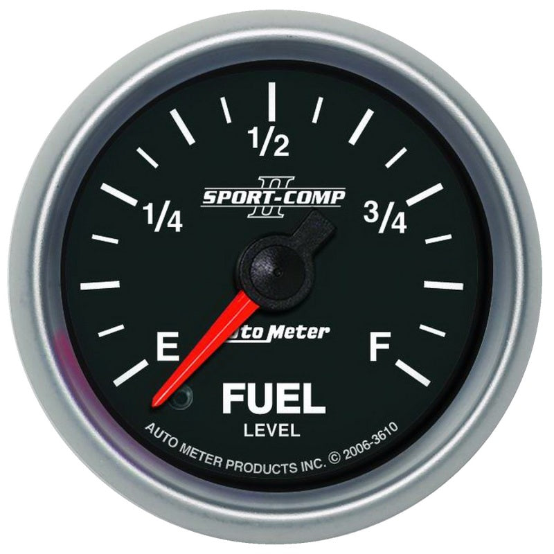 Autometer Sport-Comp II 52mm 0-280 ohms Programmable Electronic Fuel Level Gauge-thumbmail-1