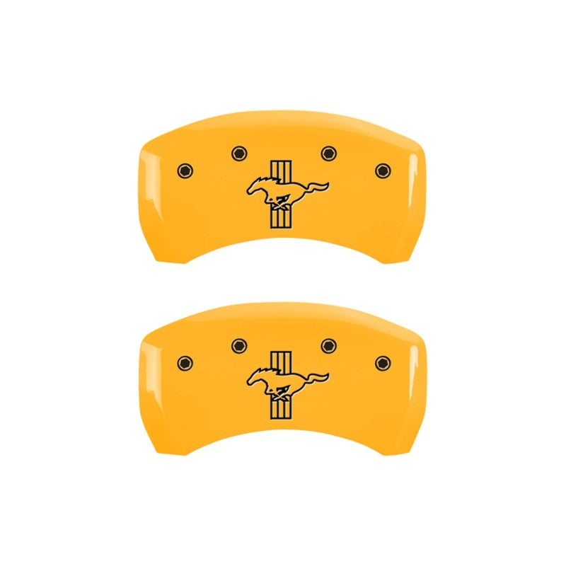 MGP Rear set 2 Caliper Covers Engraved Rear S197/Bar & Pony Yellow finish black ch-thumbmail-2