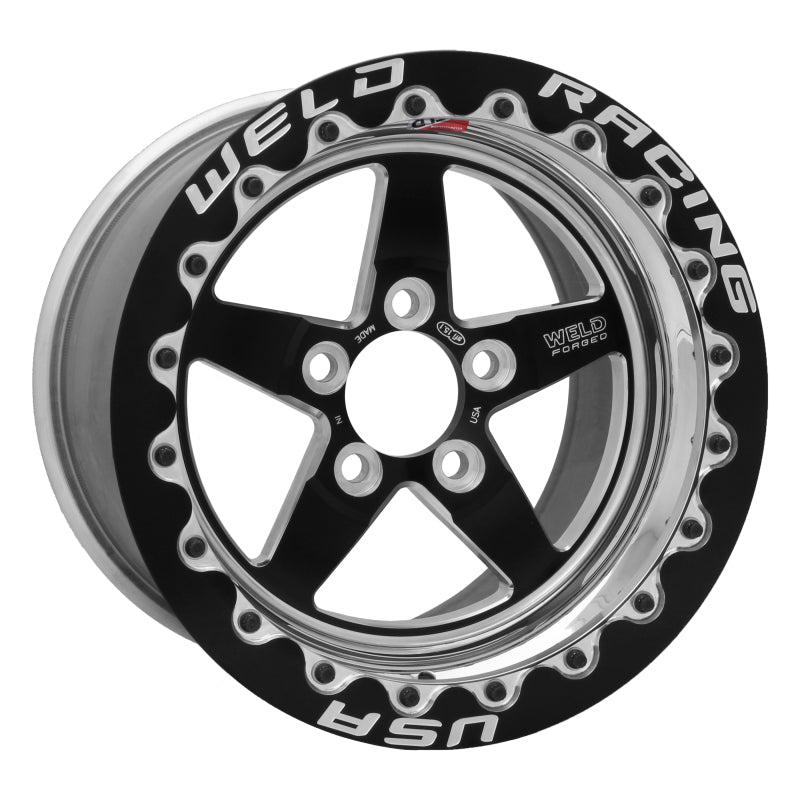 Weld S71 15x8.33 / 5x4.5 BP / 5.5in. BS Black Wheel (Medium Pad) - Black Single Beadlock MT-thumbmail-1