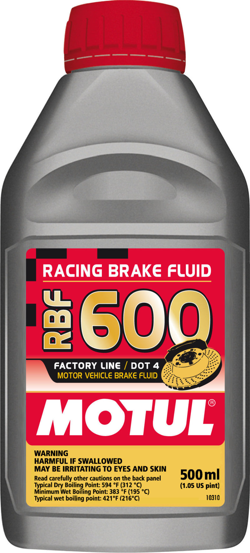 Motul 1/2L Brake Fluid RBF 600 - Racing DOT 4 (Case of 12)