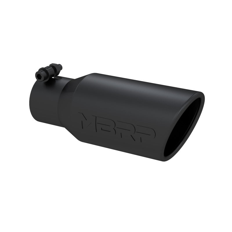 MBRP Universal Angled Rolled End Tip 4in OD / 2-3/4in Inlet / 10in Length - Black-thumbmail-3
