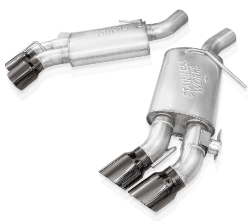 Stainless Works 16-21 Camaro SS 3in Redline SW Connect Axle Back w/Valve - 4in Quad Black Tips-thumbmail-1