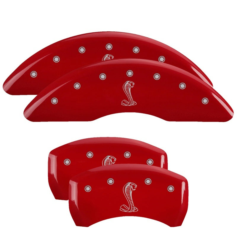 MGP 4 Caliper Covers Engraved Front & Rear Tiffany Snake Red finish silver ch-thumbmail-3