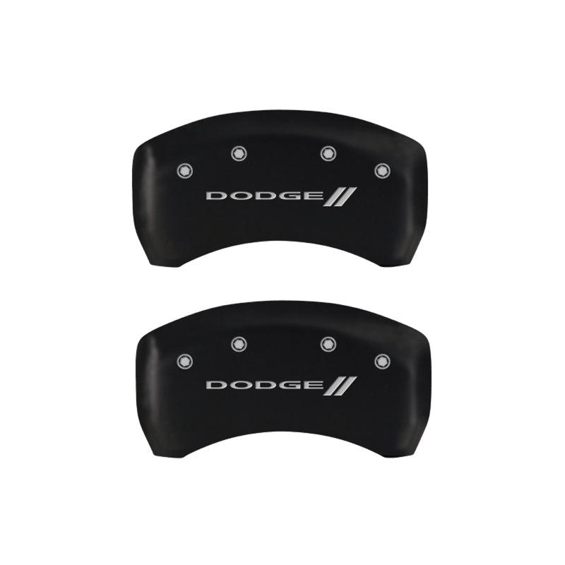 MGP 4 Caliper Covers Engraved Front & Rear With stripes/Dodge Red finish silver ch-thumbmail-5