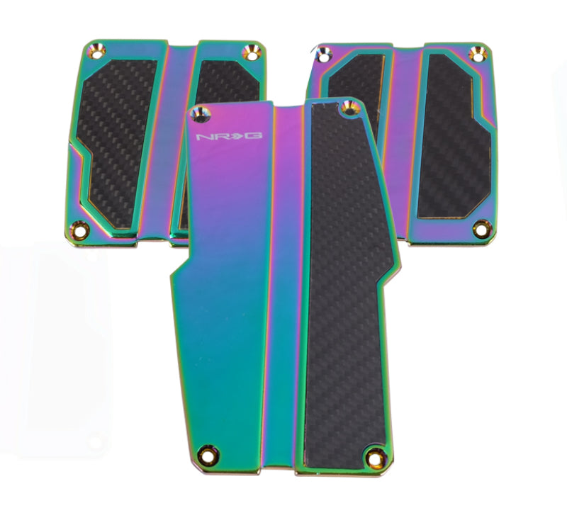 NRG Brushed Aluminum Sport Pedal M/T - Neochrome w/Black Carbon-thumbmail-2