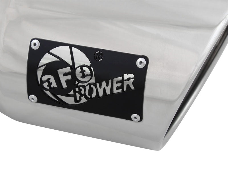 aFe MACH Force-XP 304 SS Right Side Single Wall Polished Exhaust Tip 4in Inlet x 6in Outlet x 12in L-thumbmail-5