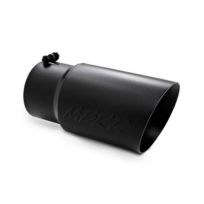 MBRP Universal Tip 6 O.D. Dual Wall Angled 5 inlet 12 length - Black Finish-thumbmail-2