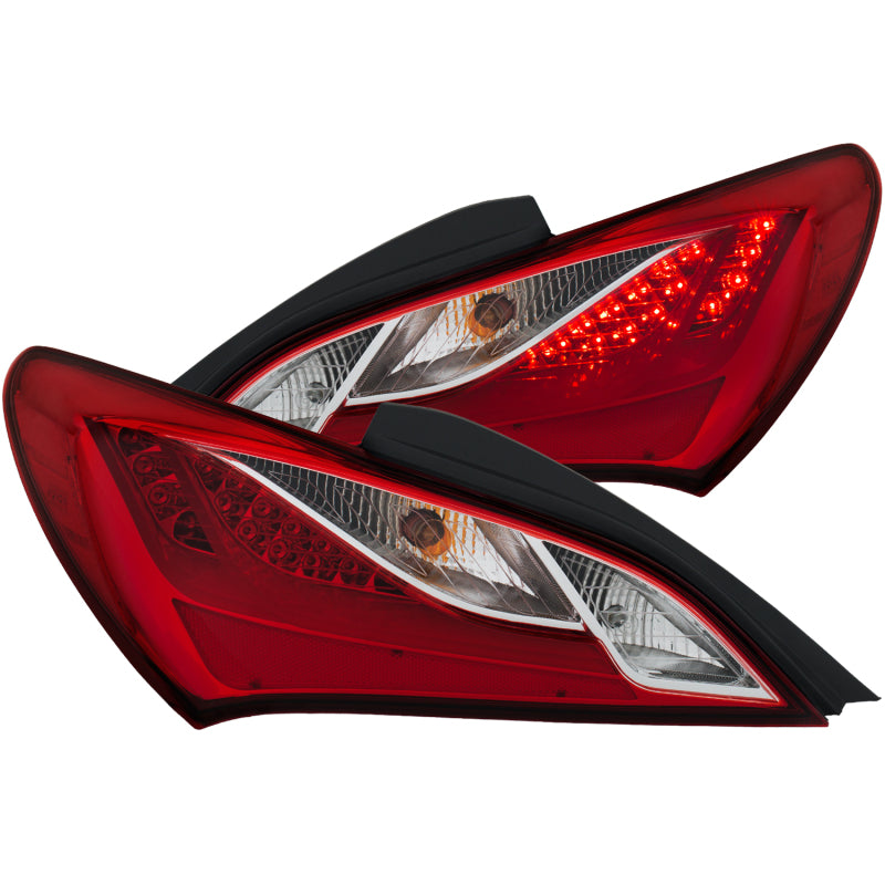 ANZO 2010-2013 Hyundai Genesis LED Taillights Red/Clear-thumbmail-1