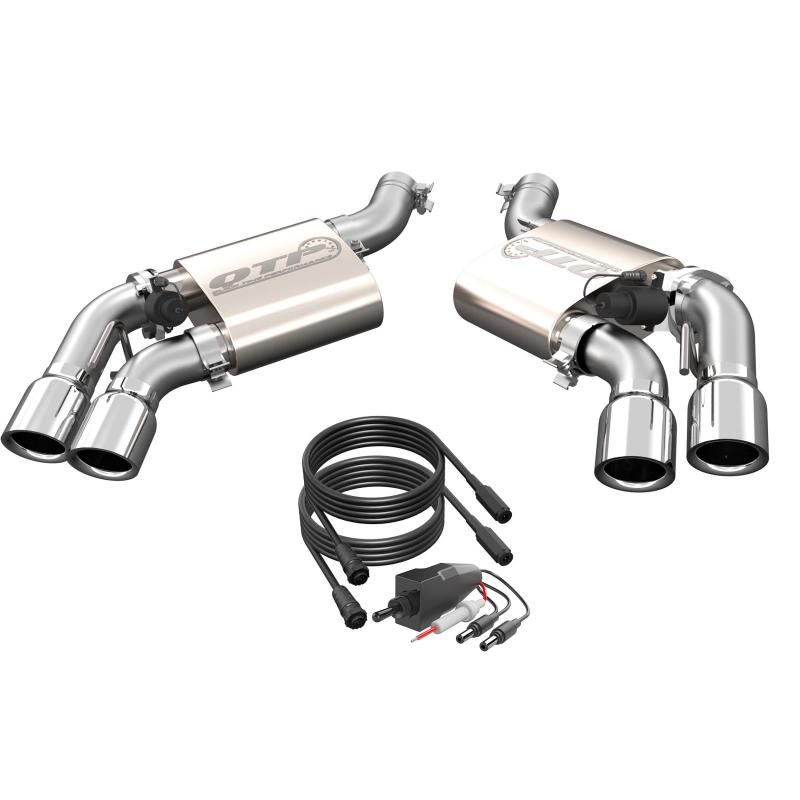 QTP 16-18 Chevrolet Camaro SS 6.2L 304SS Screamer Axle Back Exhaust w/4in Quad Tips-thumbmail-1