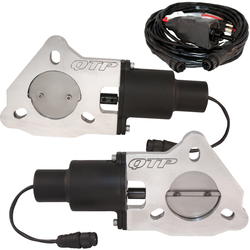 QTP 2.5in Bolt-On QTEC Dual Electric Cutout Valves - Pair-thumbmail-2