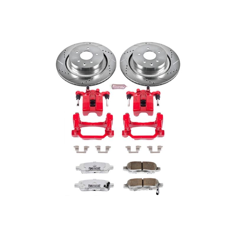 Power Stop 07-08 Infiniti G35 Rear Z26 Street Warrior Brake Kit w/Calipers-thumbmail-1