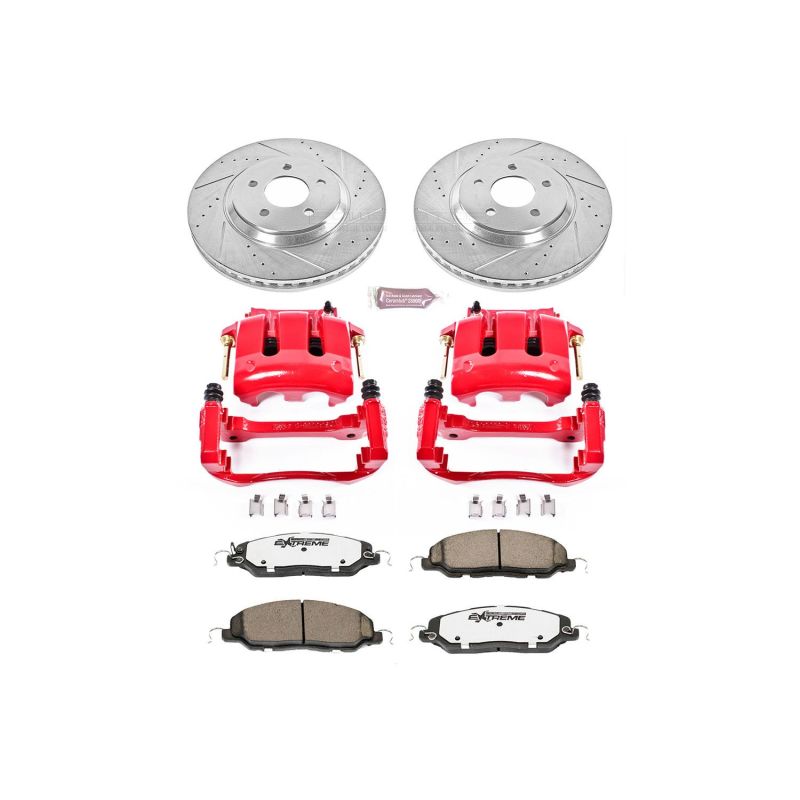 Power Stop 11-14 Ford Mustang Front Z26 Street Warrior Brake Kit w/Calipers-thumbmail-1