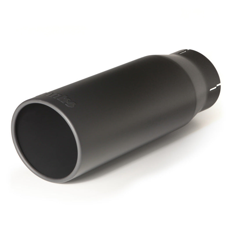 Banks Power Tailpipe Tip Kit - SS Round Straight Cut - Black - 3.5in Tube - 4.38in X 12in-thumbmail-1