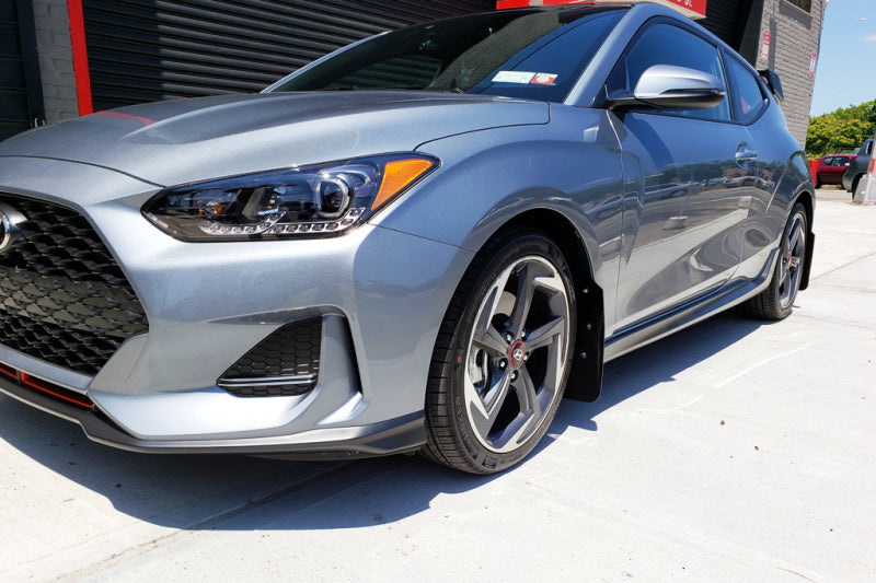 Rally Armor 19-21 Hyundai Veloster Turbo R-Spec Black UR Mud Flap w/ White Logo-thumbmail-5