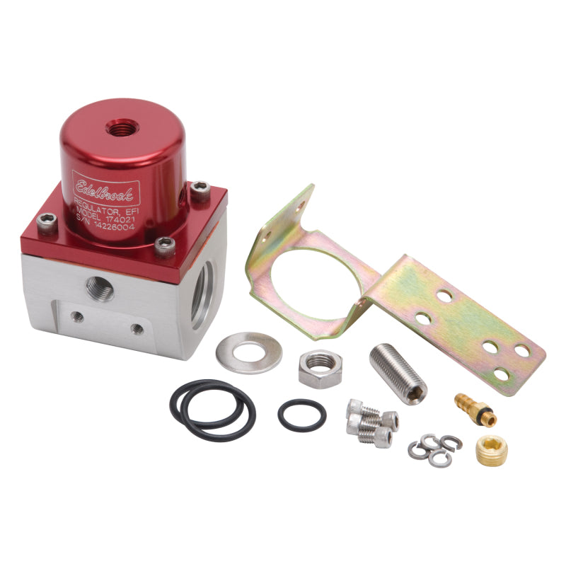 Edelbrock Fuel Pressure Regulator EFI 180 GPH 35-90 PSI -10In/Out -6 Return Red/Clear-thumbmail-2