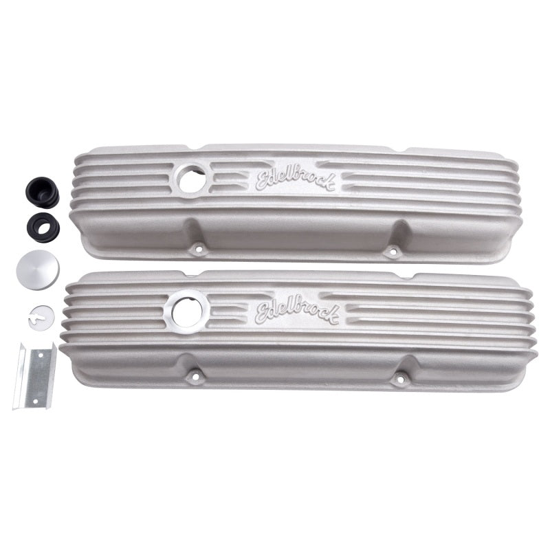 Edelbrock Valve Cover Classic Series Chevrolet 1959-1986 262-400 CI V8 w/ Oil Fill Hole Satin-thumbmail-2