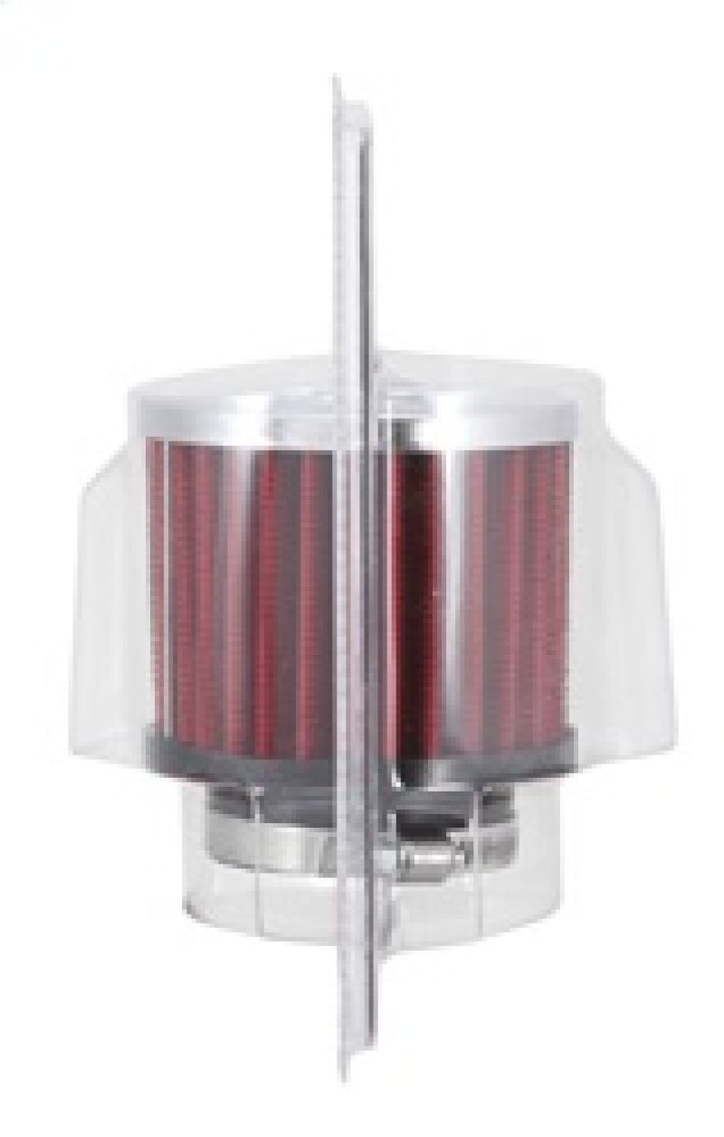 K&N 1.75in Flange ID x 3in OD x 2.5in H Chrome Finish Rubber Base Crankcase Vent Filter-thumbmail-11