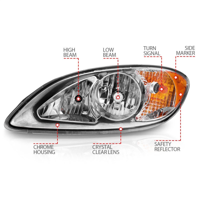 ANZO 2008-2016 International Prostar Crystal Headlights Chrome Housing-thumbmail-4