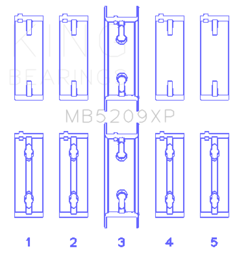 King Mitsubishi 4G63/4G64 7 Bolt 2nd Gen DSM and EVO I-IV (Size 0.25mm) Performance Main Bearing Set-thumbmail-1