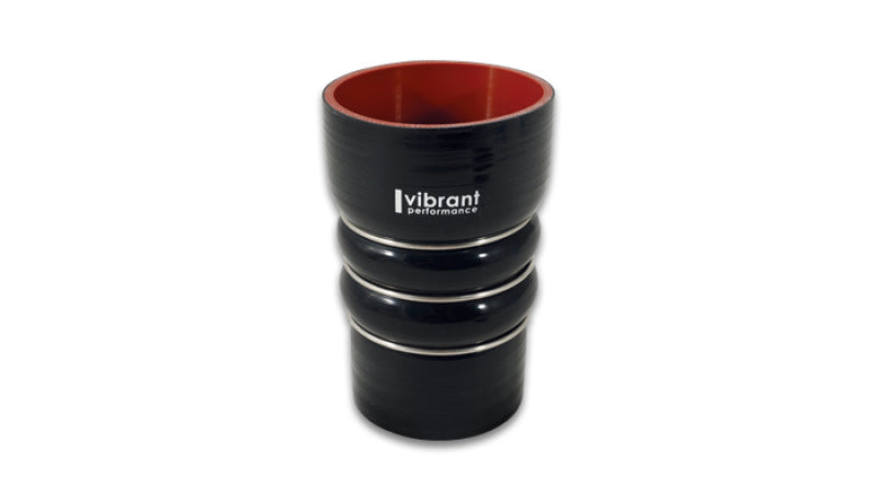Vibrant Silicone Coupling 4 Ply Aramid CAC Hose 3in x 2.5in Inlet/Outlet - Black-thumbmail-1