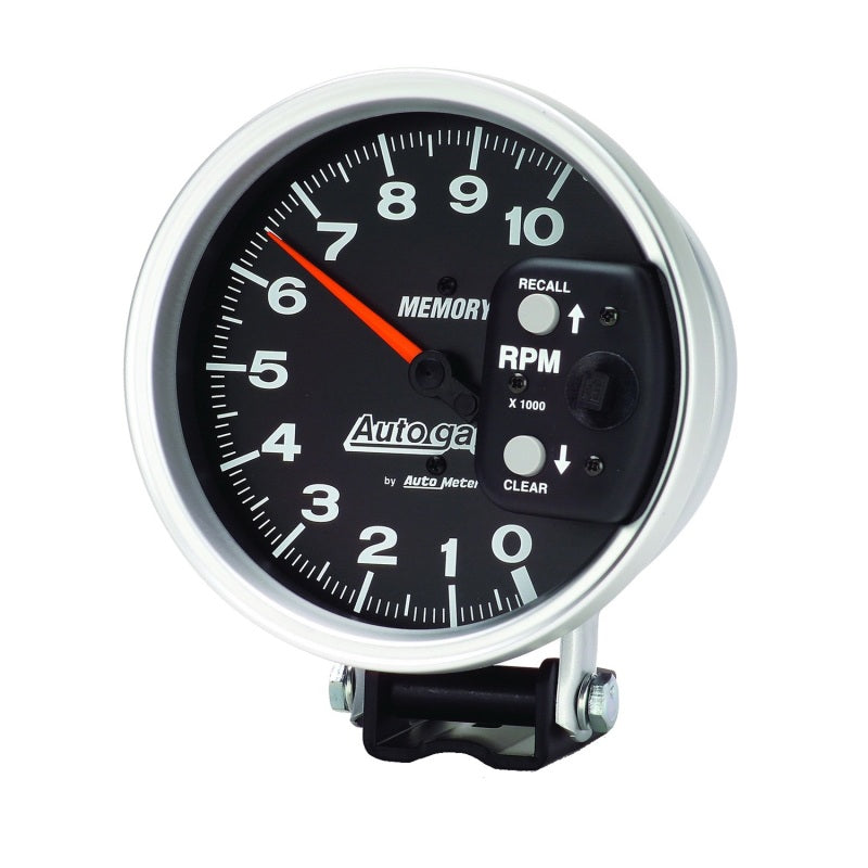 Autometer 5 inch 10,000 RPM w/ Peak Memory Pedestal Tachometer Auto Gage - Black-thumbmail-2