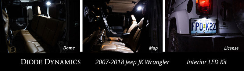 Diode Dynamics Wrangler JK 4dr Interior Kit Stage 2 - Cool - White-thumbmail-5