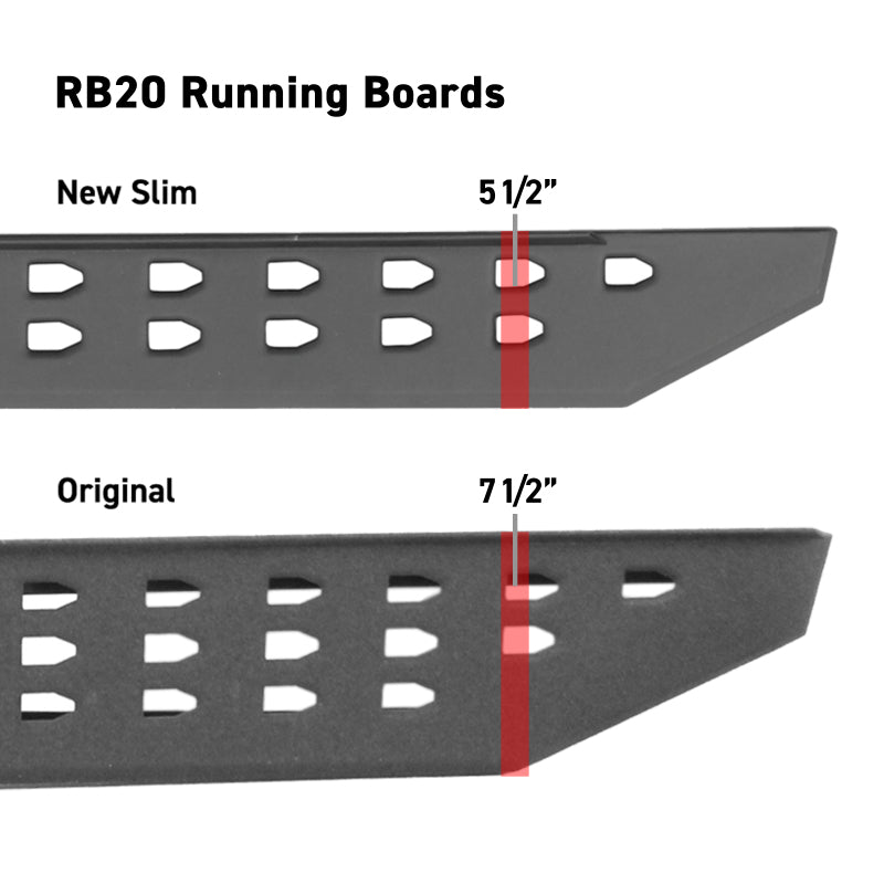 Go Rhino RB20 Slim Running Boards - Universal 80in. - Bedliner Coating-thumbmail-11