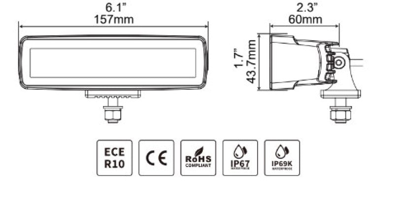 Go Rhino Xplor Blackout Series Sixline LED Flood Light Kit (Surface/Threaded Stud Mnt) - Blk (Pair)-thumbmail-13