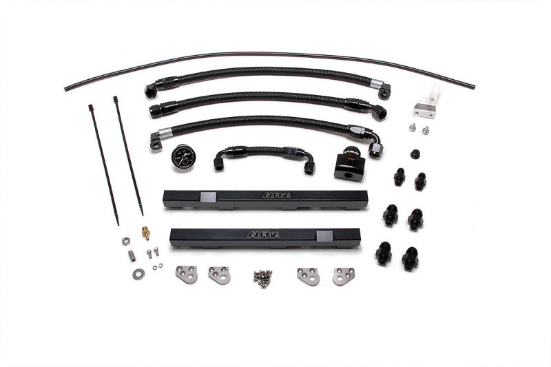 AMS Performance 2009+ Nissan GT-R R35 Alpha Fuel Rail Kit w/Regulator - Black-thumbmail-2