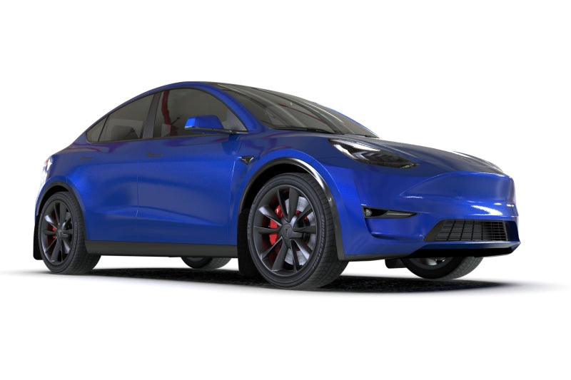 Rally Armor 20-22 Tesla Model Y White UR Mud Flap w/ Black Logo-thumbmail-3