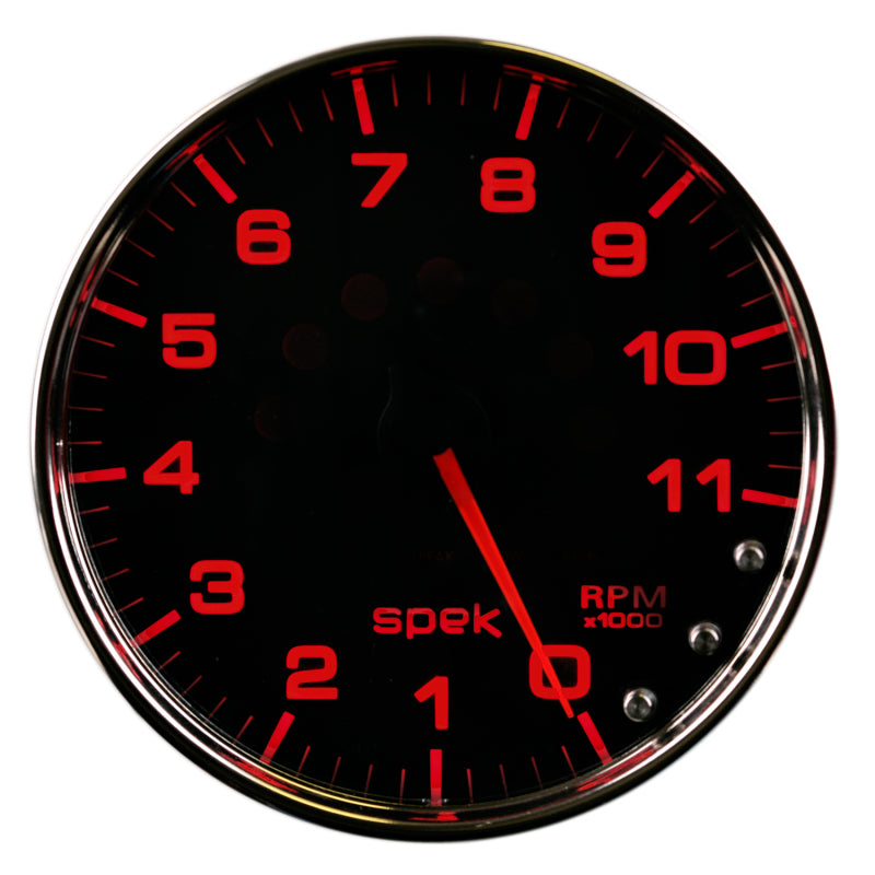 Autometer Spek-Pro Gauge Tachometer 5in 11K Rpm W/Shift Light & Peak Mem Black/Chrome-thumbmail-3