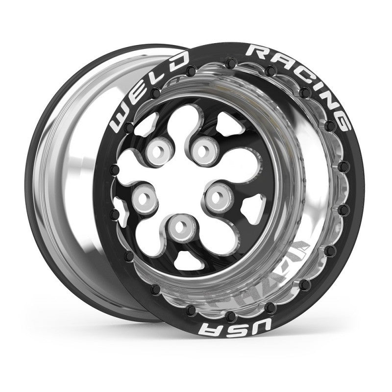 Weld Alpha-1 15x13 / 5x5 BP / 4in BS Black Wheel - Black Double Beadlock MT-thumbmail-1