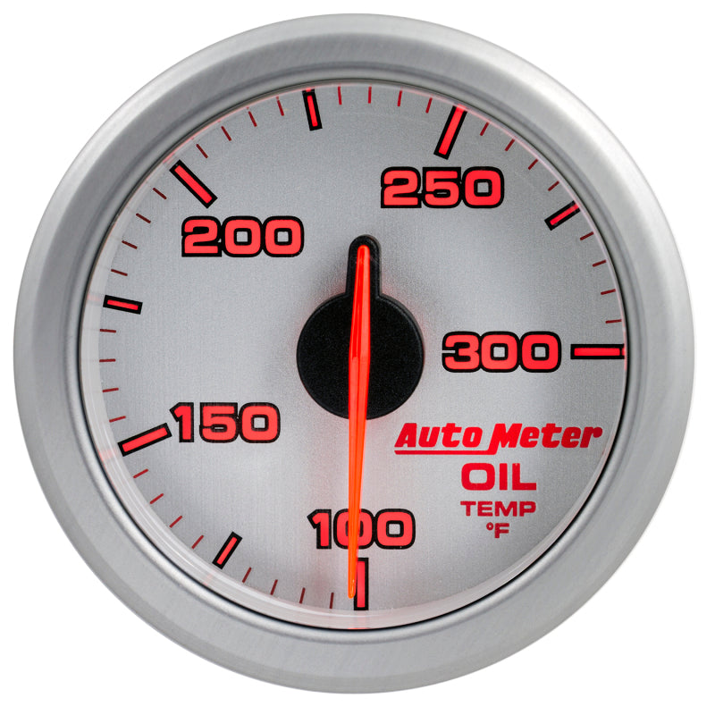 Autometer Airdrive 2-1/6in Oil Temp Gauge 100-300 Degrees F - Silver