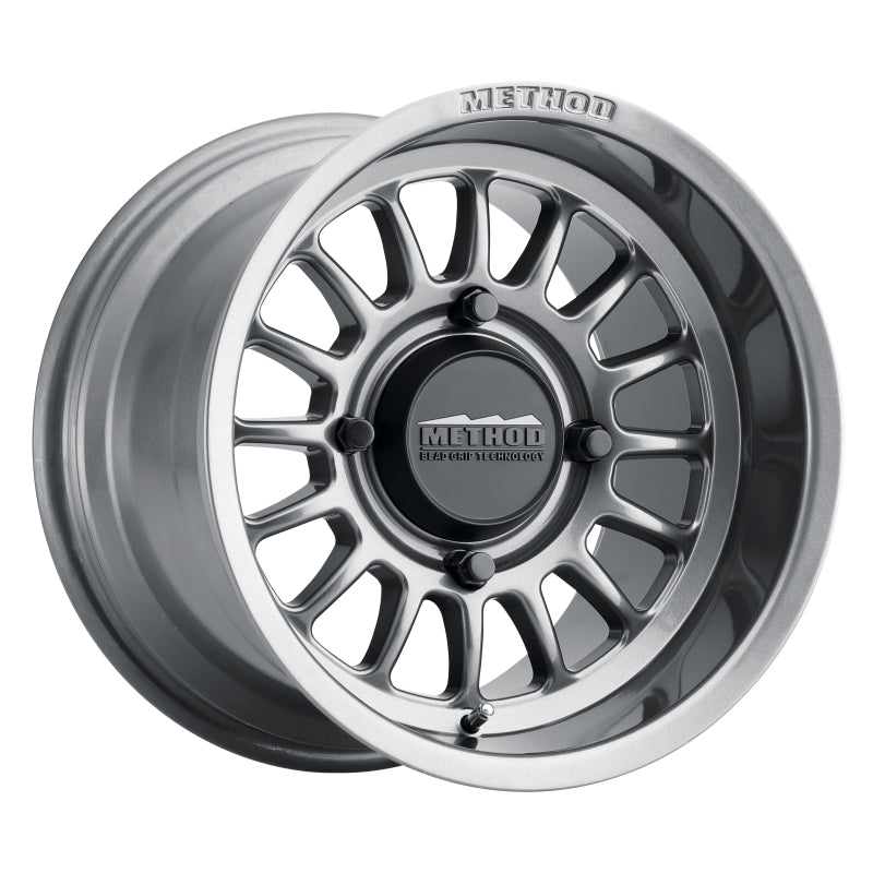 Method MR411 Bead Grip 15x7 / 4+3/13mm Offset / 4x156 / 132mm CB Gloss Titanium Wheel-thumbmail-2