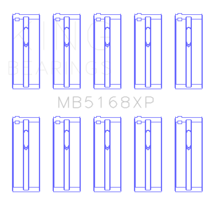 King Honda H22 50mm Journal Crankshaft Main Bearing Set (Size .25)-thumbmail-1
