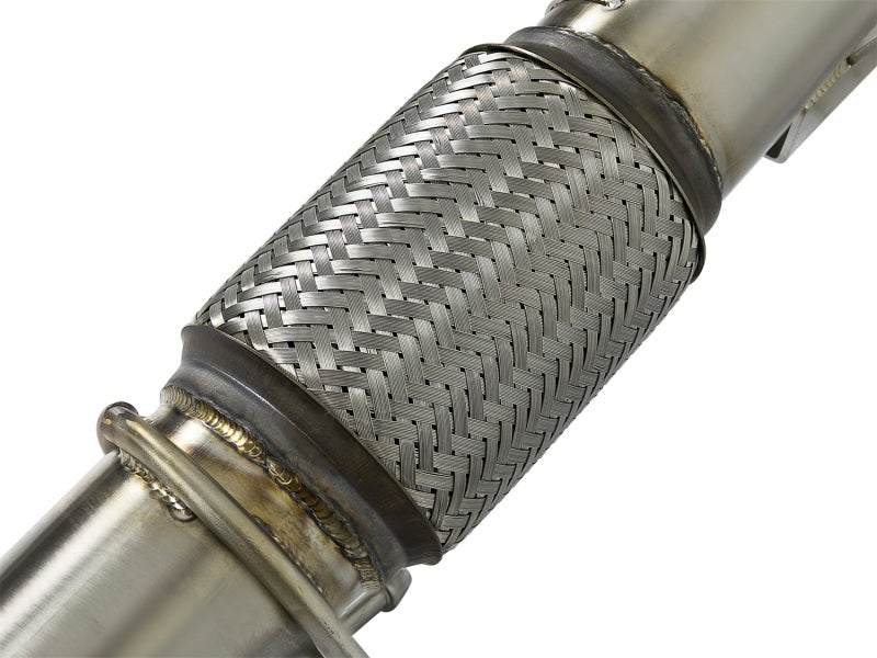 aFe Twisted Steel 3in. 304 SS Catted Series Downpipe 16-18 Ford Focus RS I4-2.3L (t)-thumbmail-5