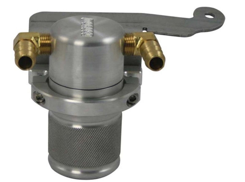 Moroso 11-14 Ford Mustang V6 Air/Oil Separator Catch Can - Small Body - Billet Aluminum-thumbmail-1