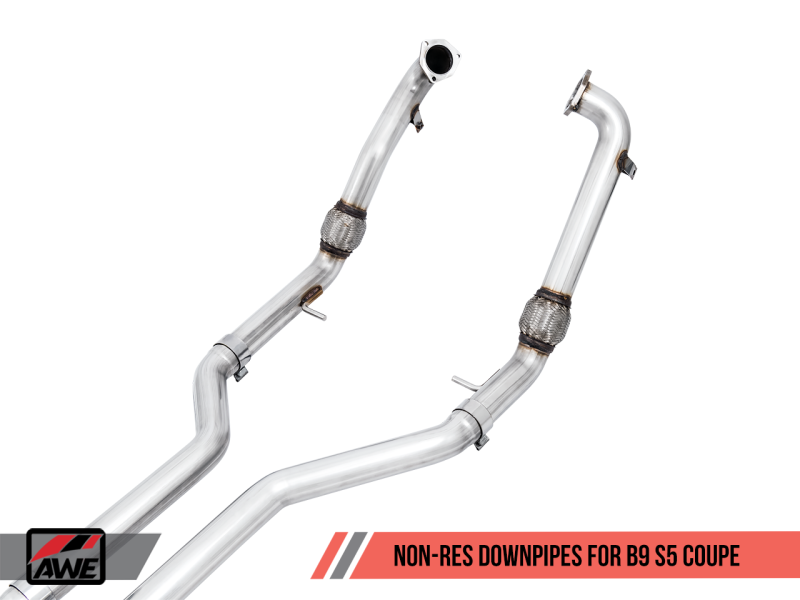 AWE Tuning Audi B9 S5 Coupe 3.0T Track Edition Exhaust - Diamond Black Tips (102mm)-thumbmail-6