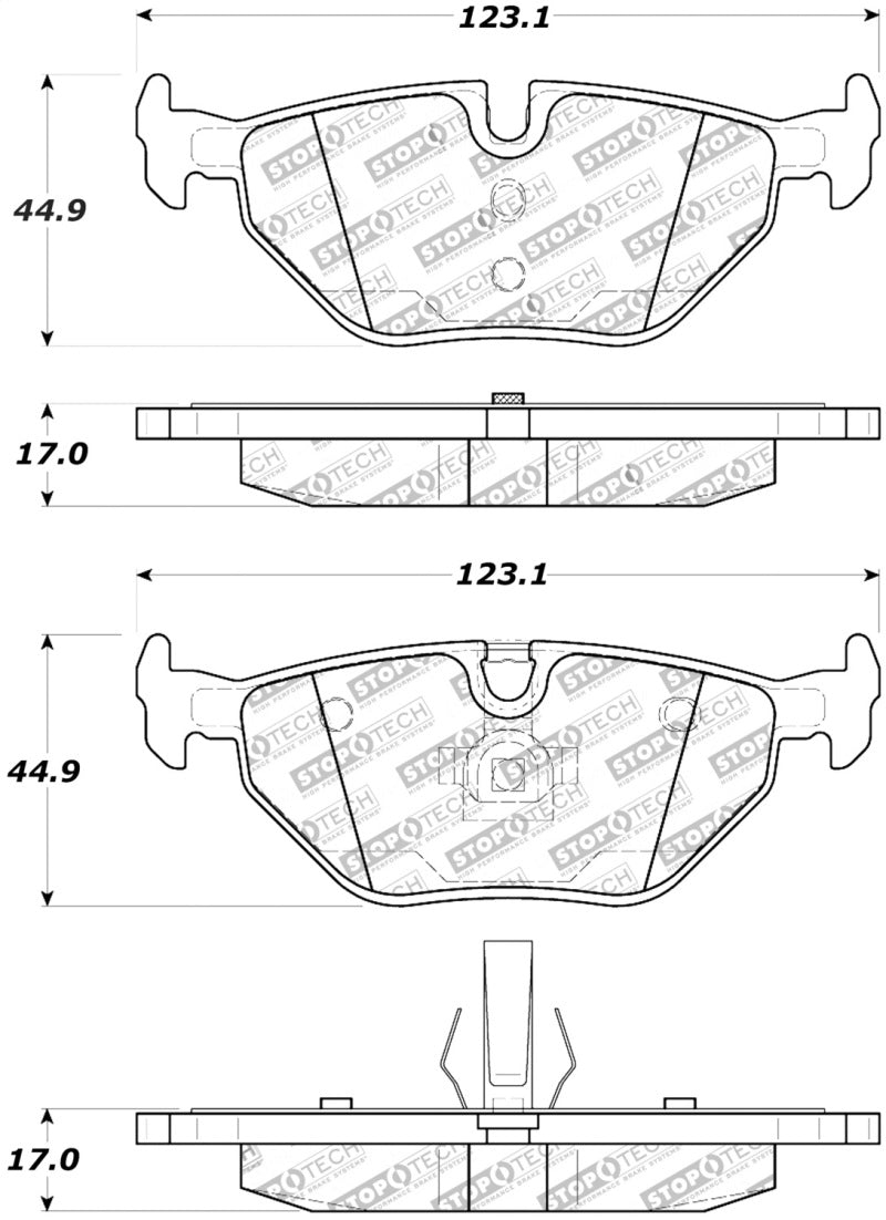 StopTech Street Touring 01-02 BMW Z3 / 03-09 Z4 / 10/90-07 3 Series Rear Brake Pads-thumbmail-1