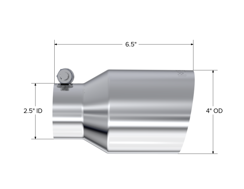 MBRP Universal T304 SS Tip 4in OD/2.5in Inlet/6.5in L-thumbmail-3